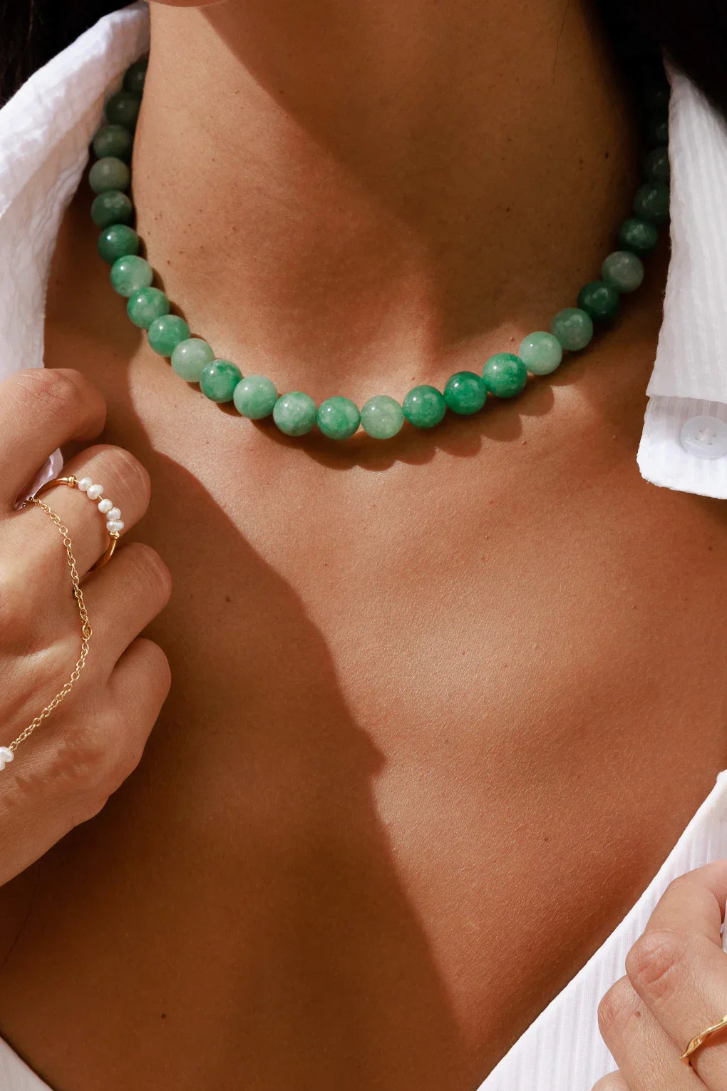 שרשרת חרוזי אבן טבעית קאי