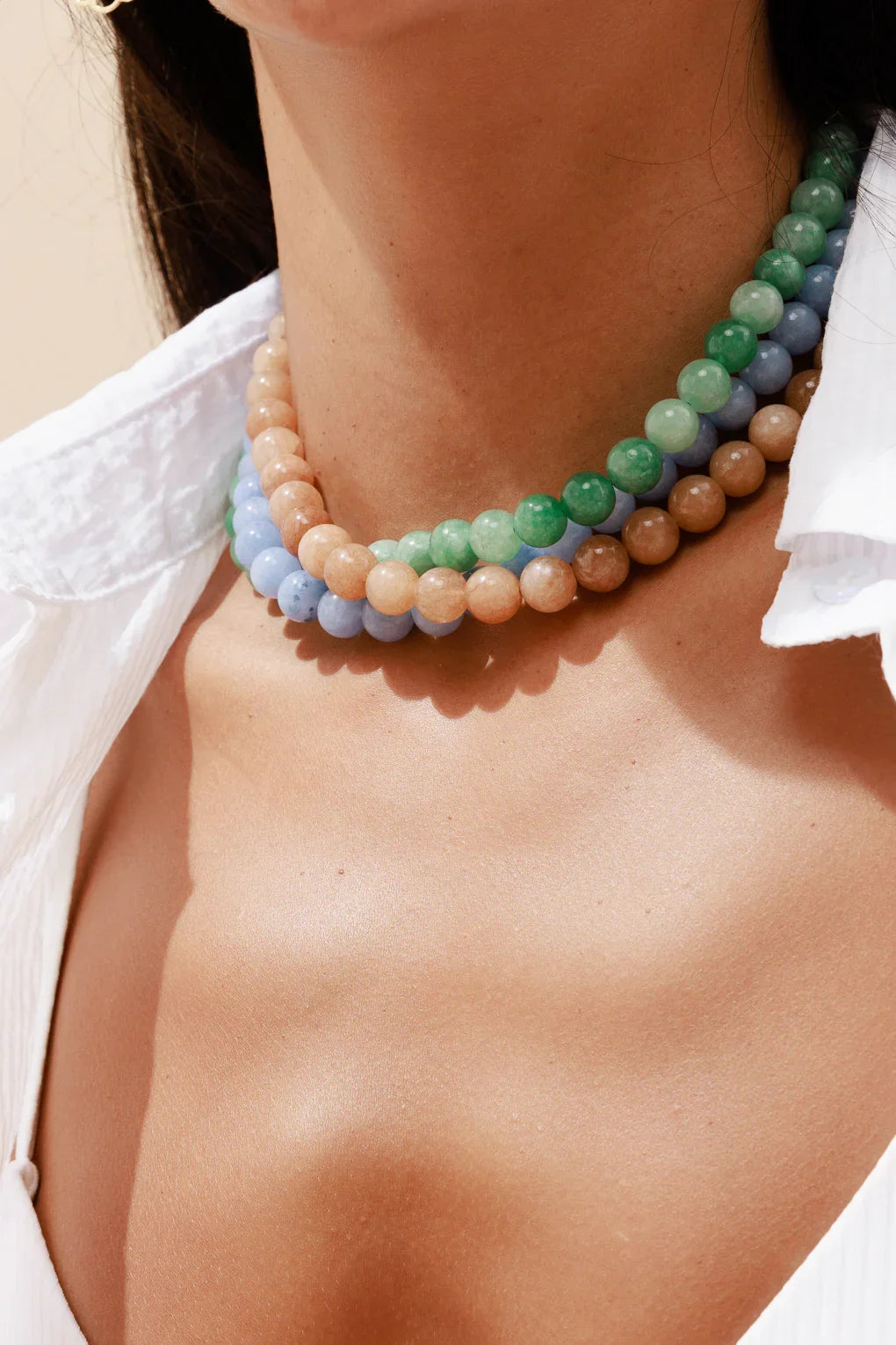 שרשרת חרוזי אבן טבעית קאי