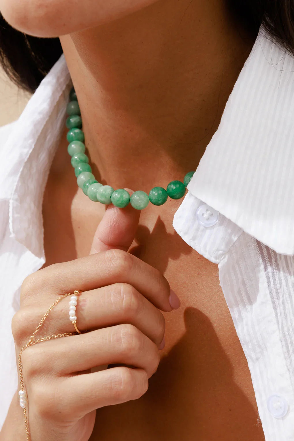 שרשרת חרוזי אבן טבעית קאי