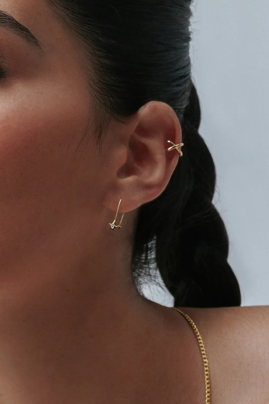 עגילי סטאר בזהב 14K