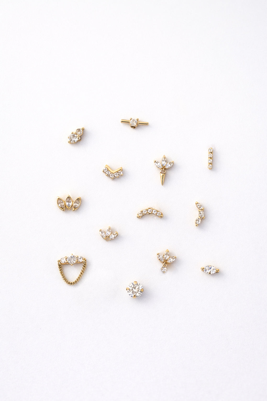 עגיל פירסינג נורמן בזהב 14K