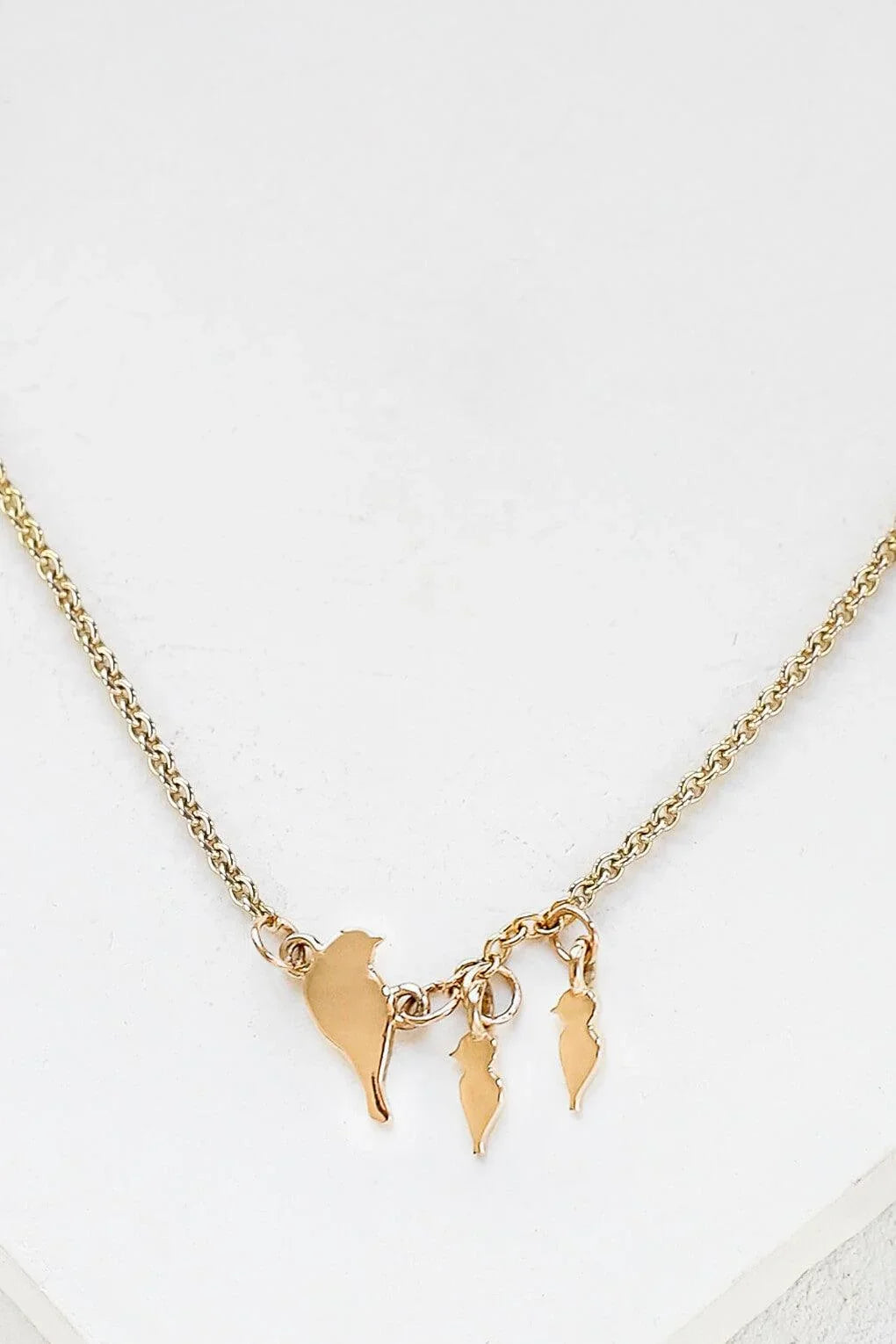 14K gold Baby bird necklace