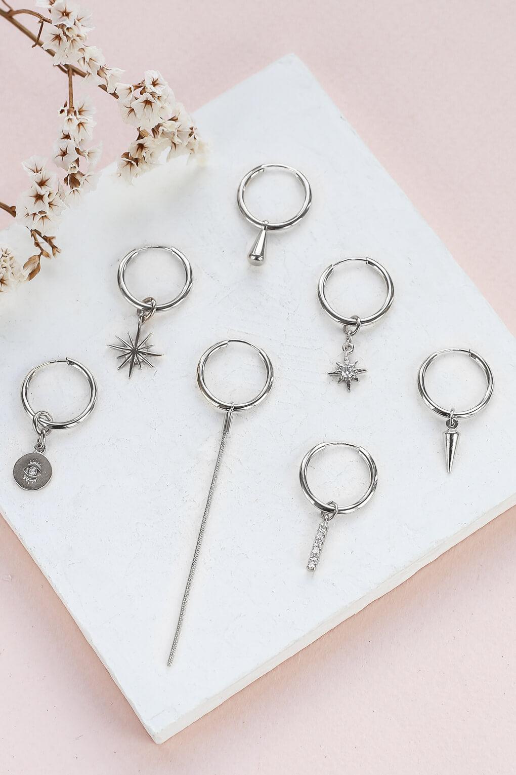 Gemma-Hoop-Earrings-with-Three-Pendants-Set-