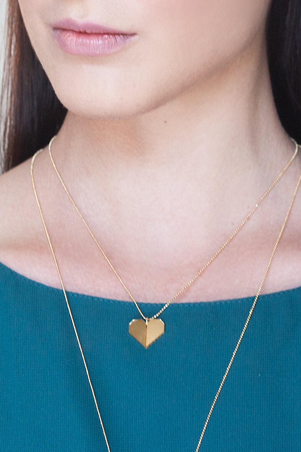 שרשרת לב אוריגמי