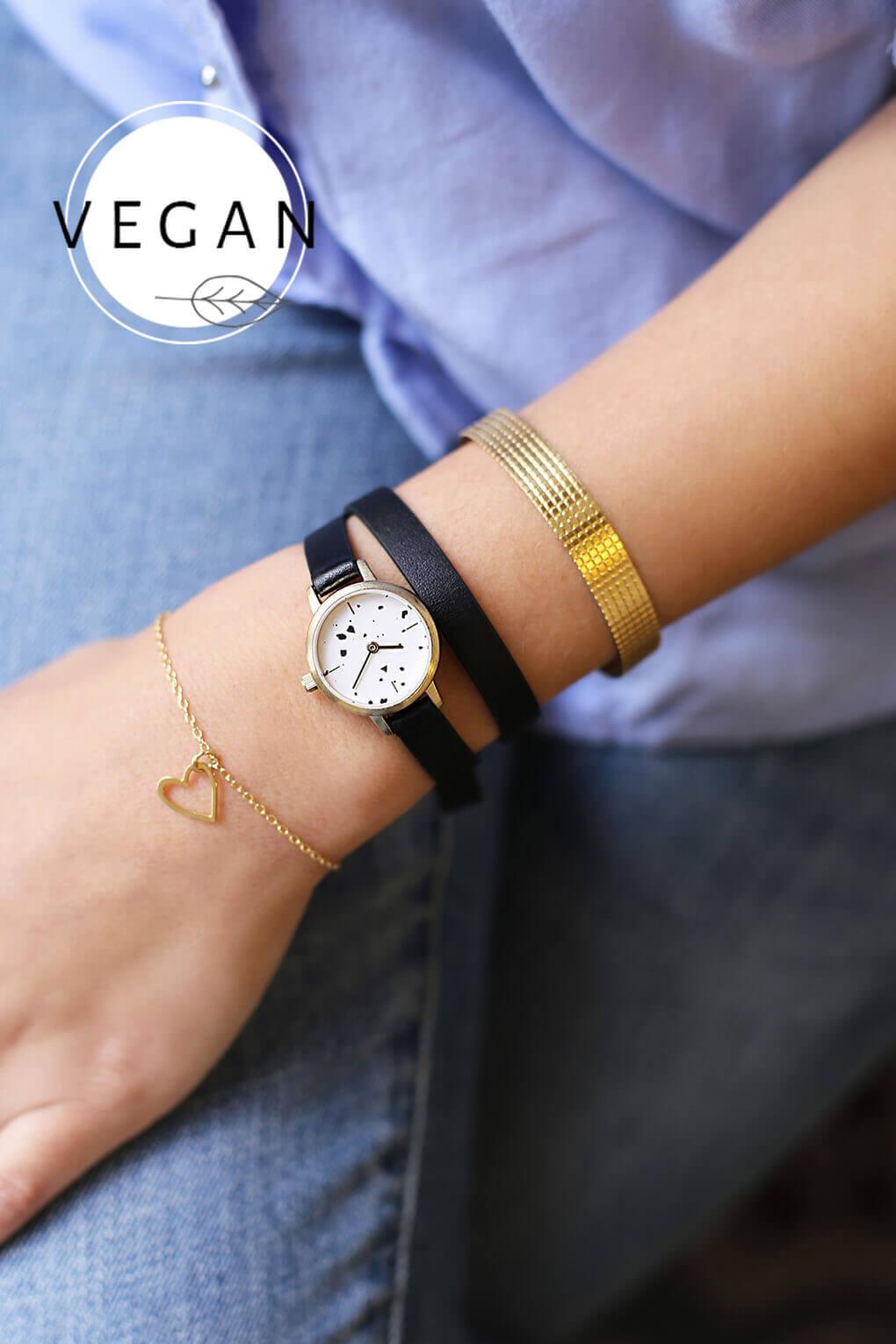 22 MM WATCH IN GOLD AND BLACK – VEGAN