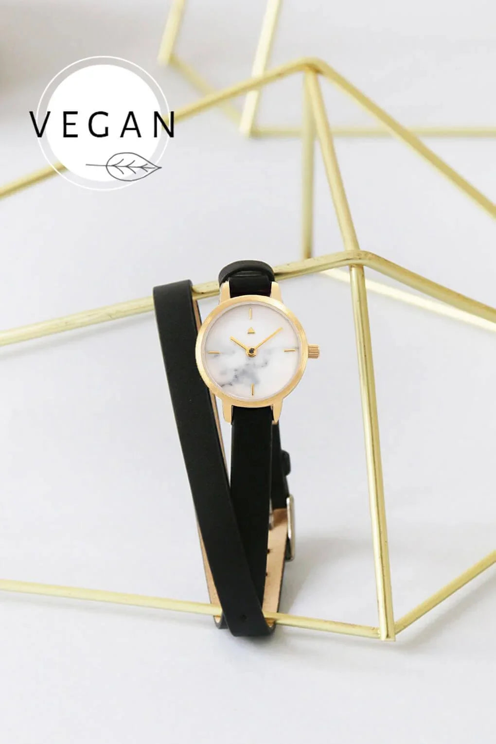 22 MM WATCH IN GOLD AND BLACK – VEGAN