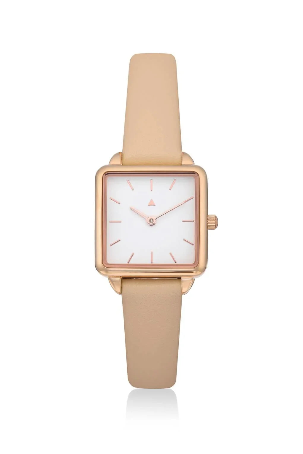 Rectangle watch in rose gold