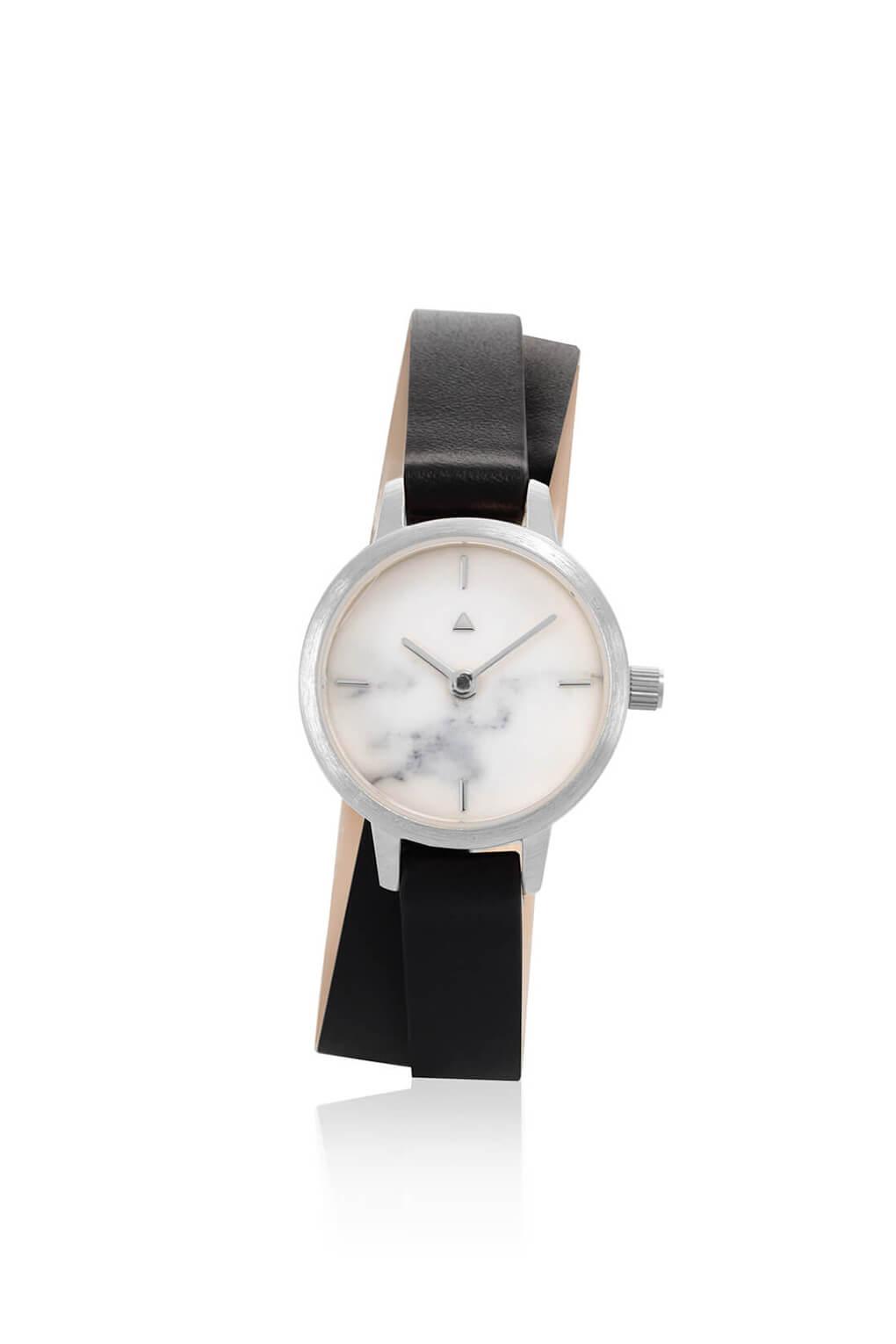 22 mm silver watch in marble