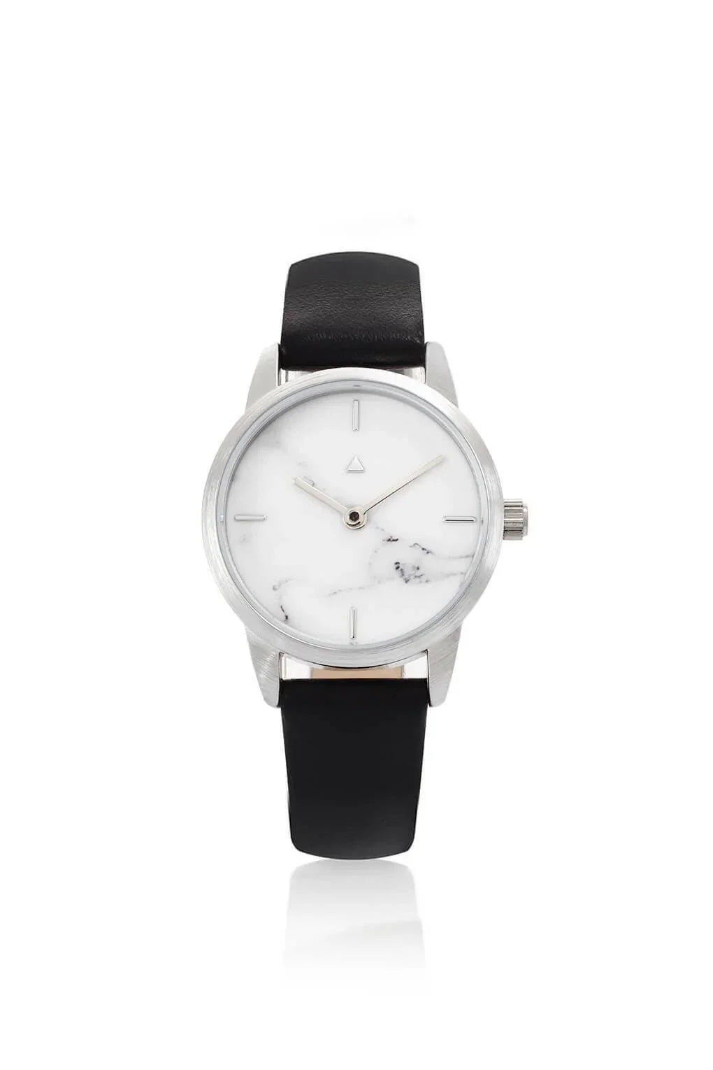 25 mm silver watch in marble
