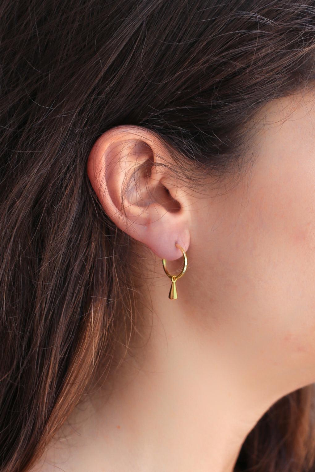 Jessa Hoop Earrings with Three Pendants Set