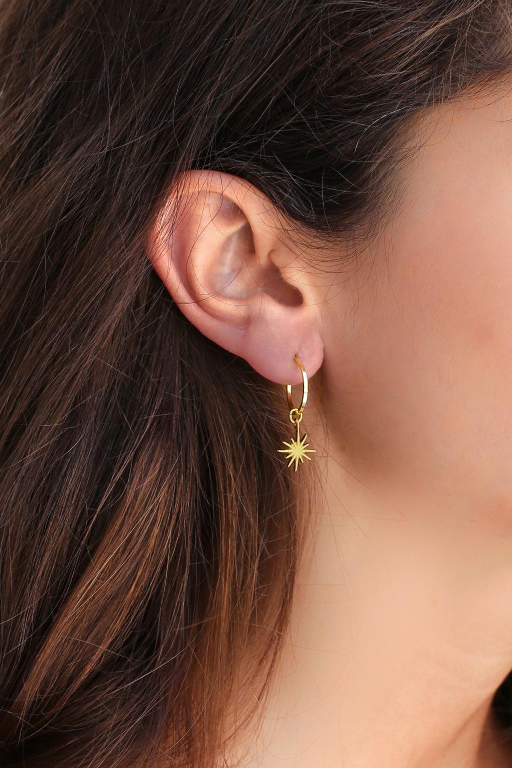 Jessa Hoop Earrings with Three Pendants Set