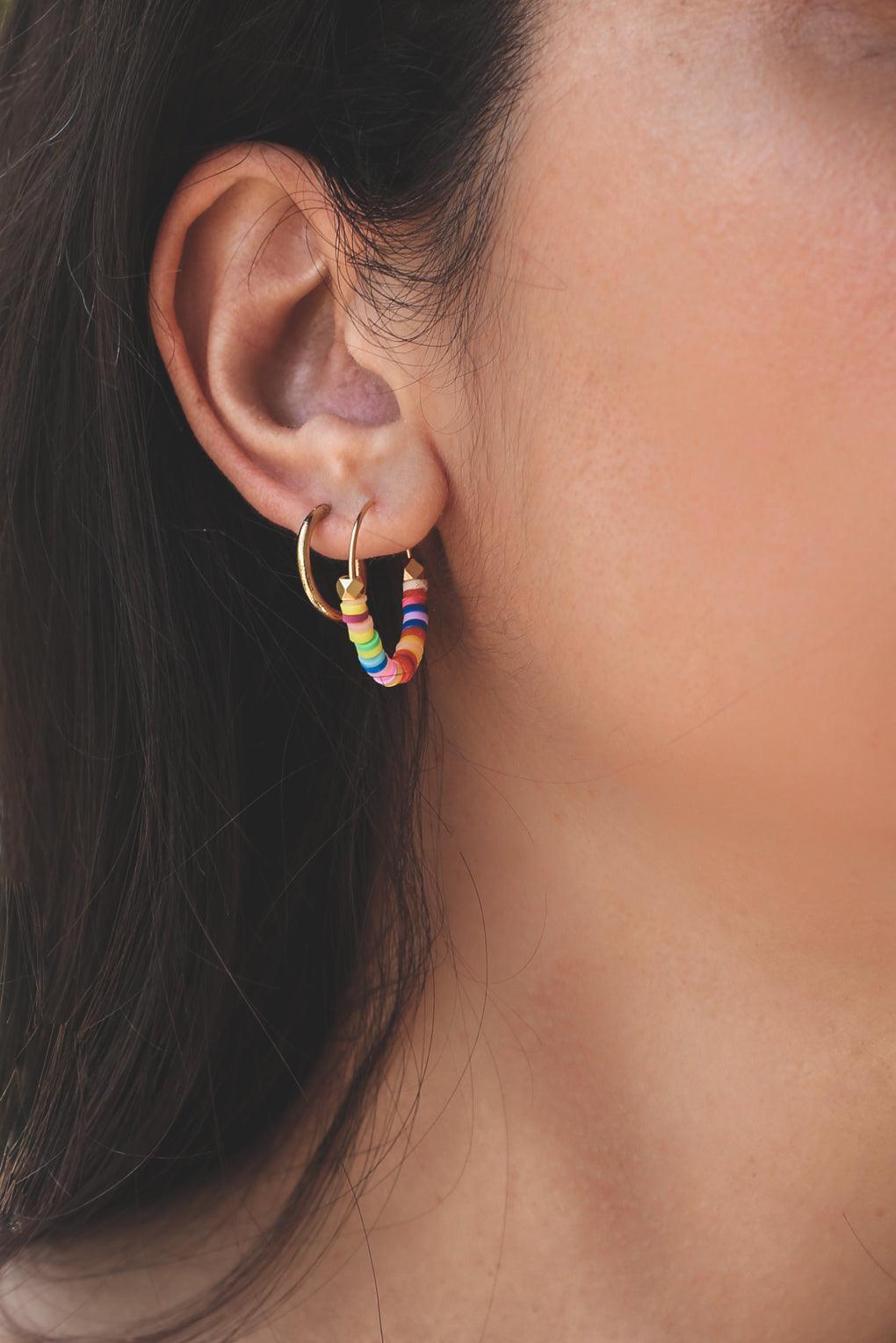 Rainbow Hoop Earrings