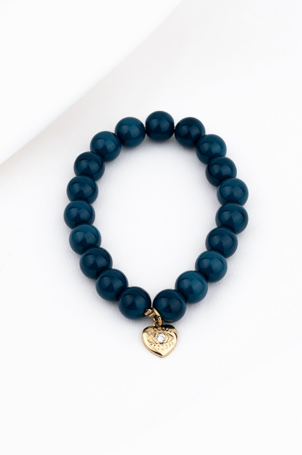 סט לארה כחול עם תליון לב