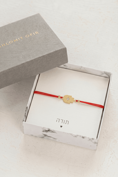 צמיד מתנה חמסה על חוט