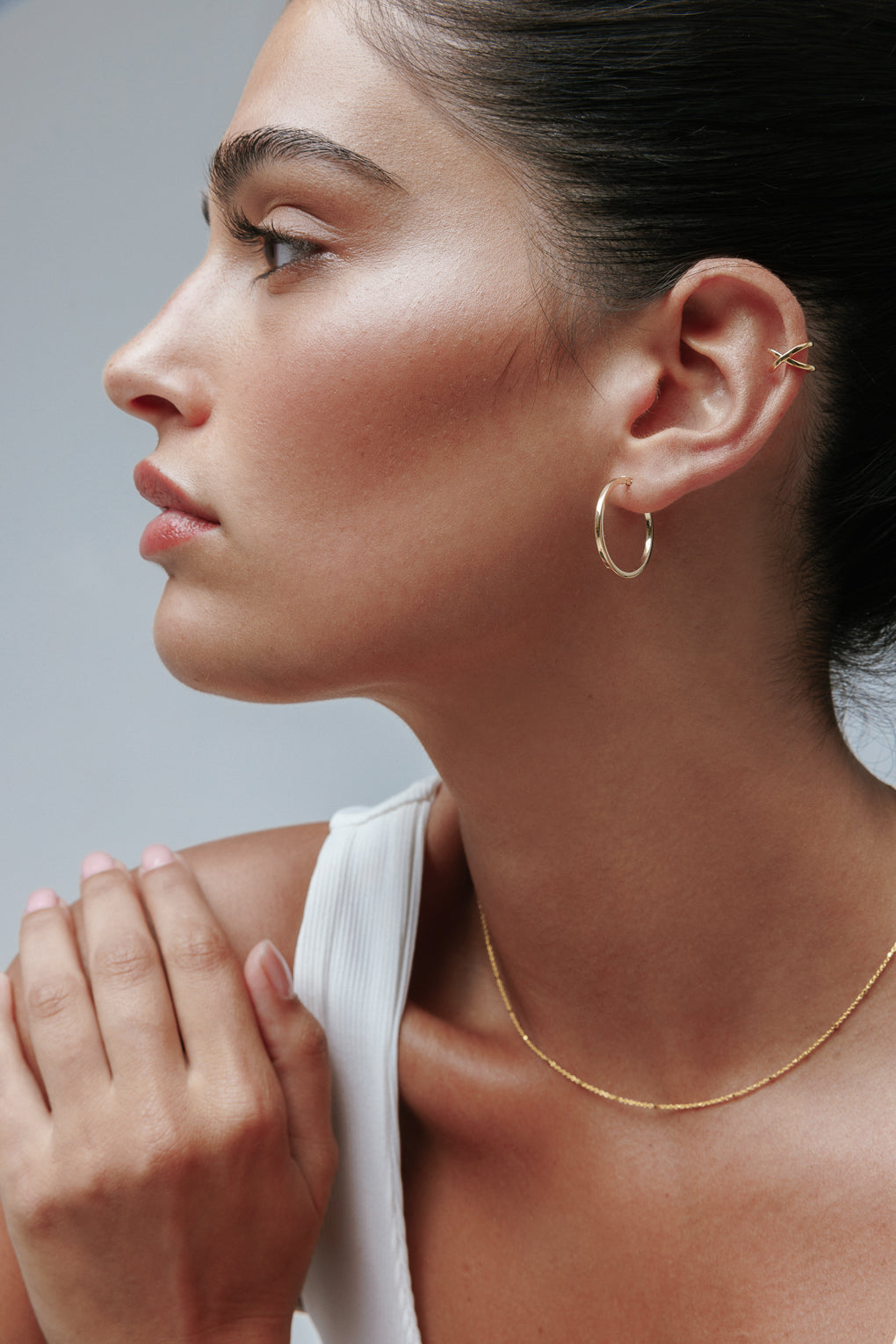 עגילי קארן בזהב 14K