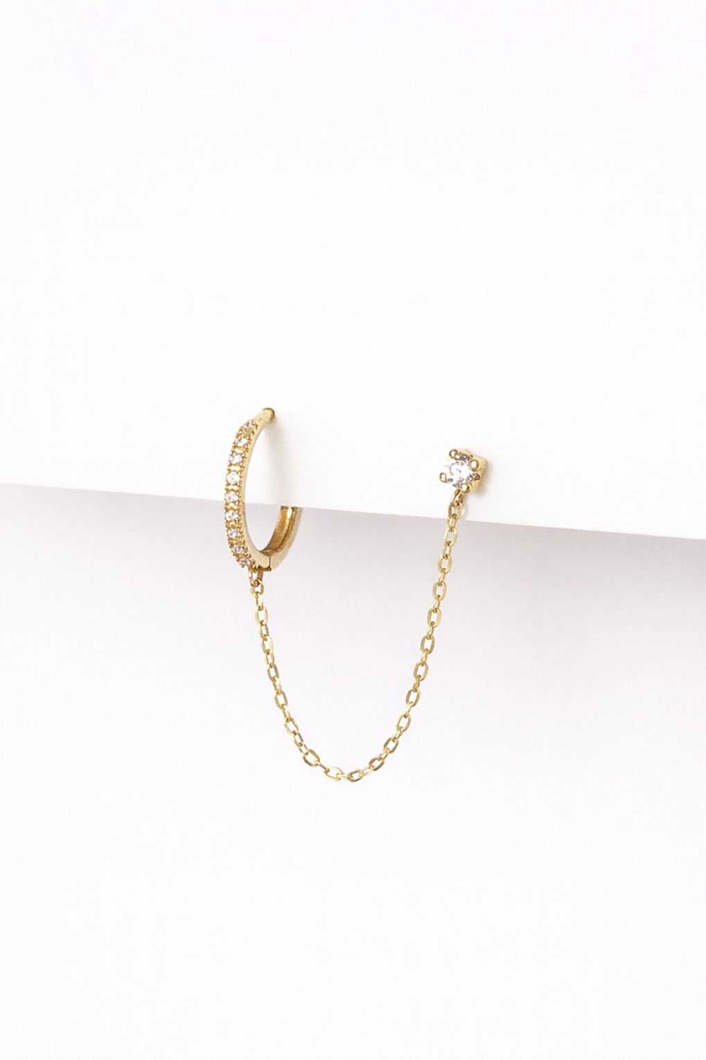 עגיל טיילר כפול בזהב 14K