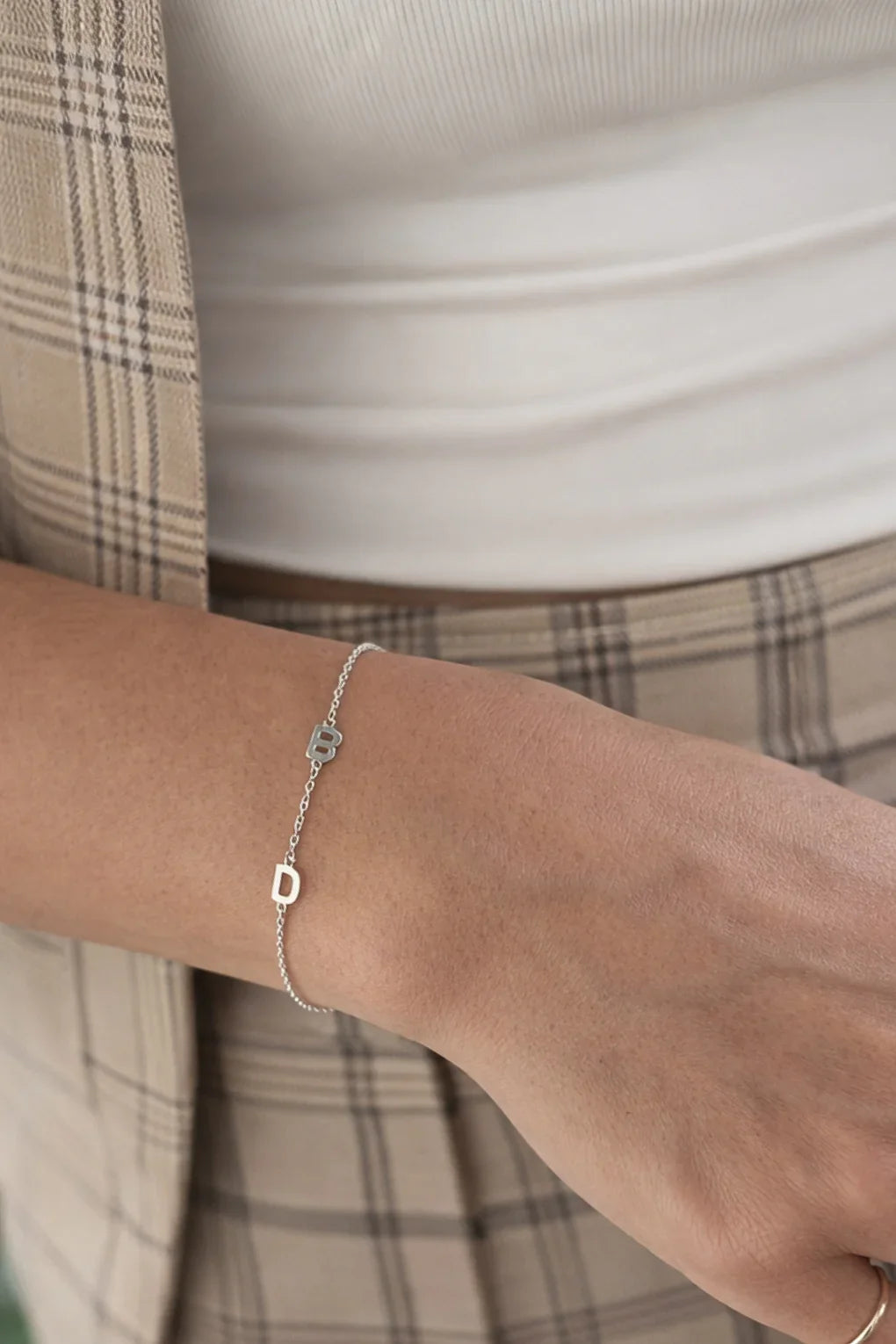 צמיד אותיות בזהב 14K