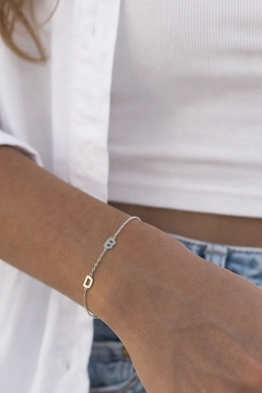 צמיד אותיות בכסף 925