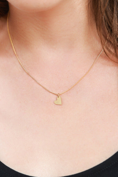 14K Small Gold Heart Necklace