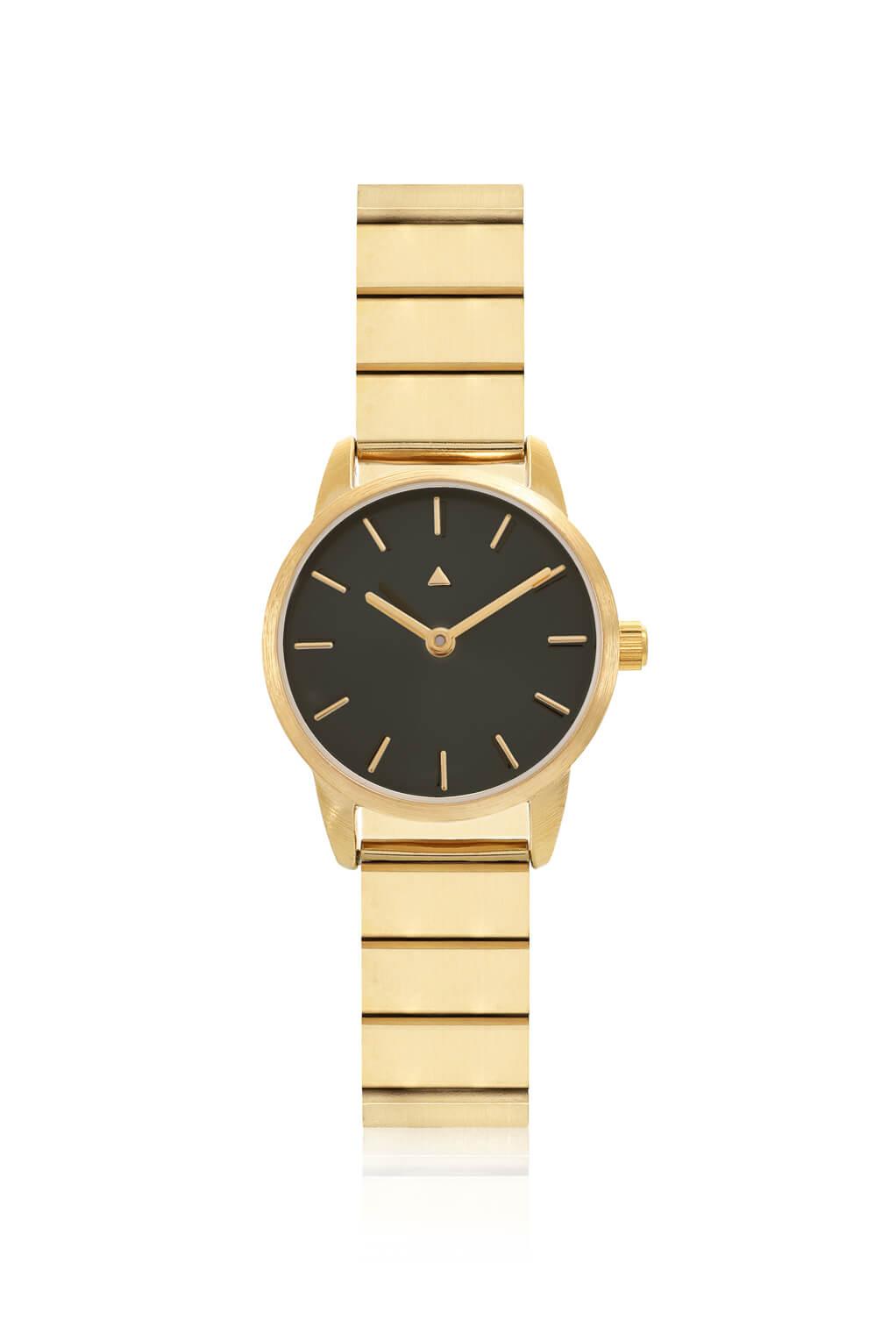 25 mm watch with golden strap