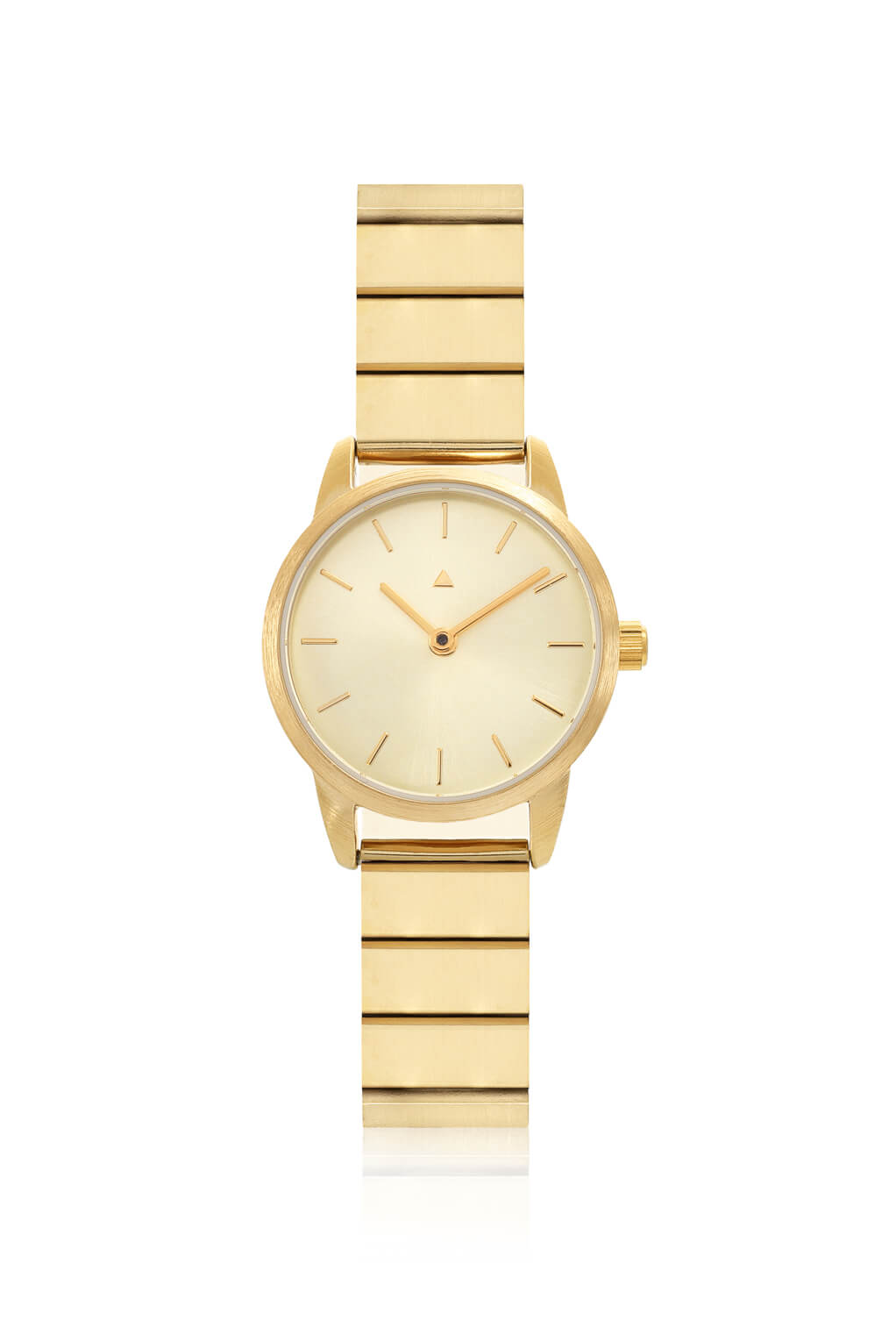 25 mm watch with golden strap