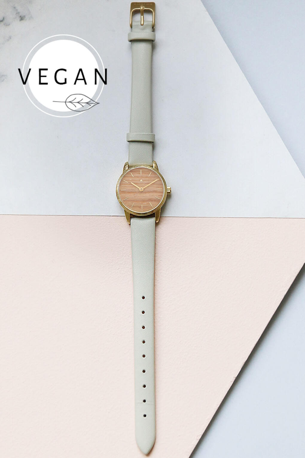 25 mm watch in oak - vegan