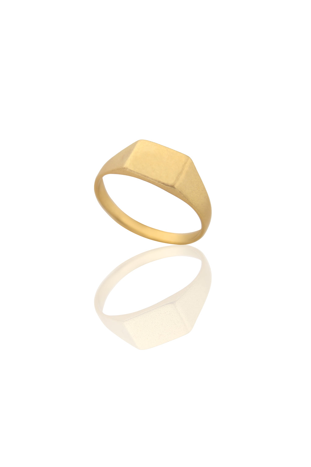 טבעת זהב חותם מרובעת 14k-18k