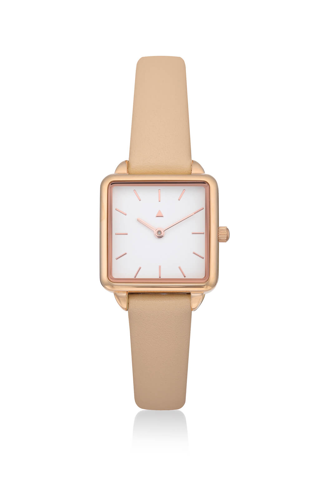 Rectangle watch in rose gold