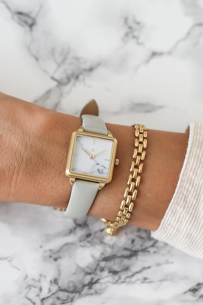 Rectangle watch in marble