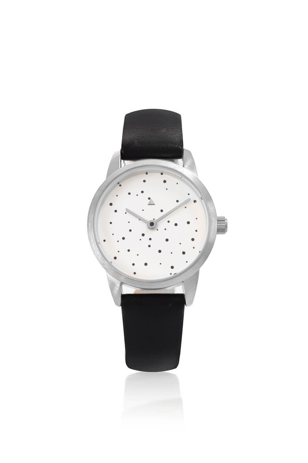 25 mm silver watch with dots