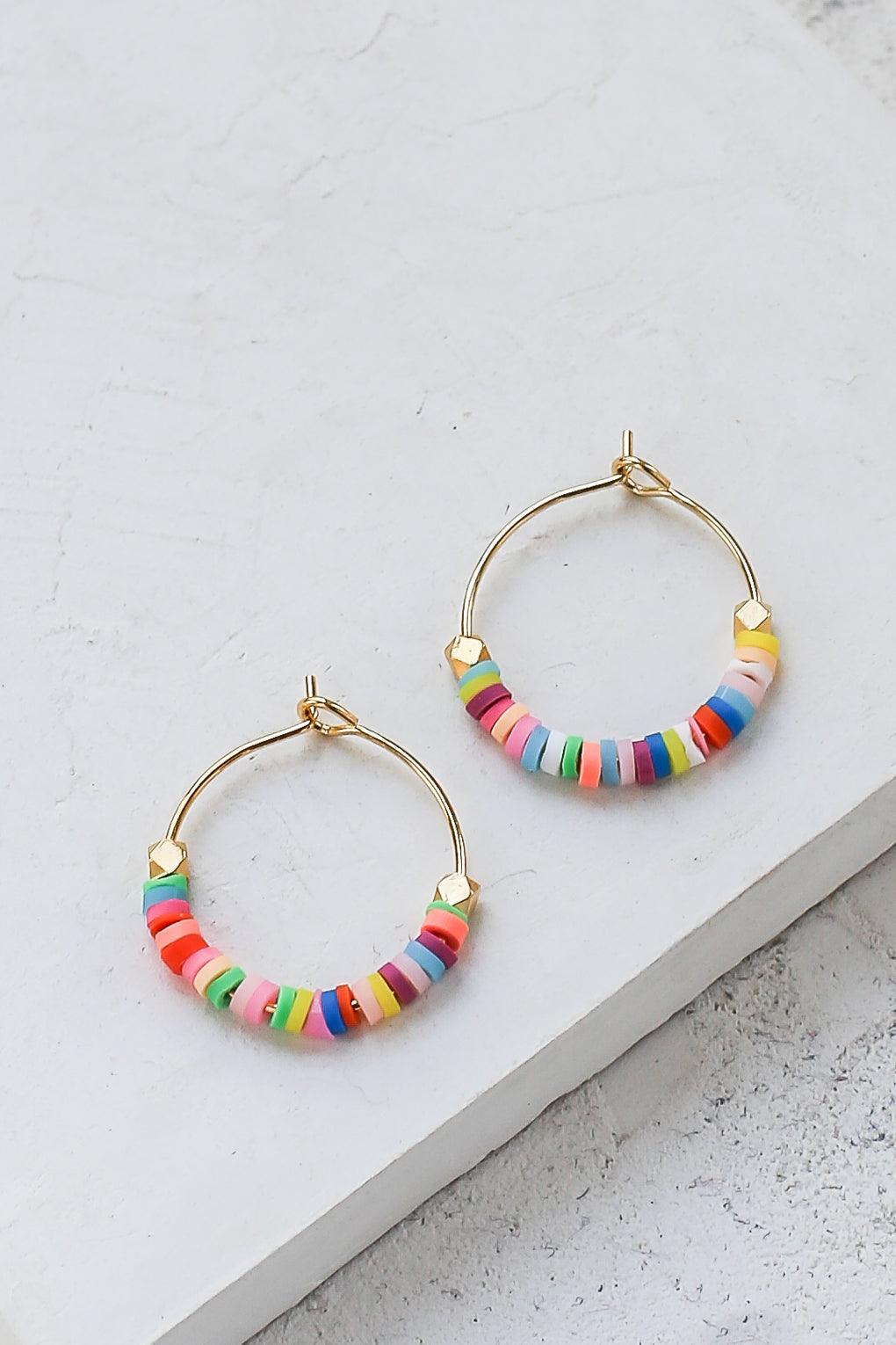 Rainbow Hoop Earrings